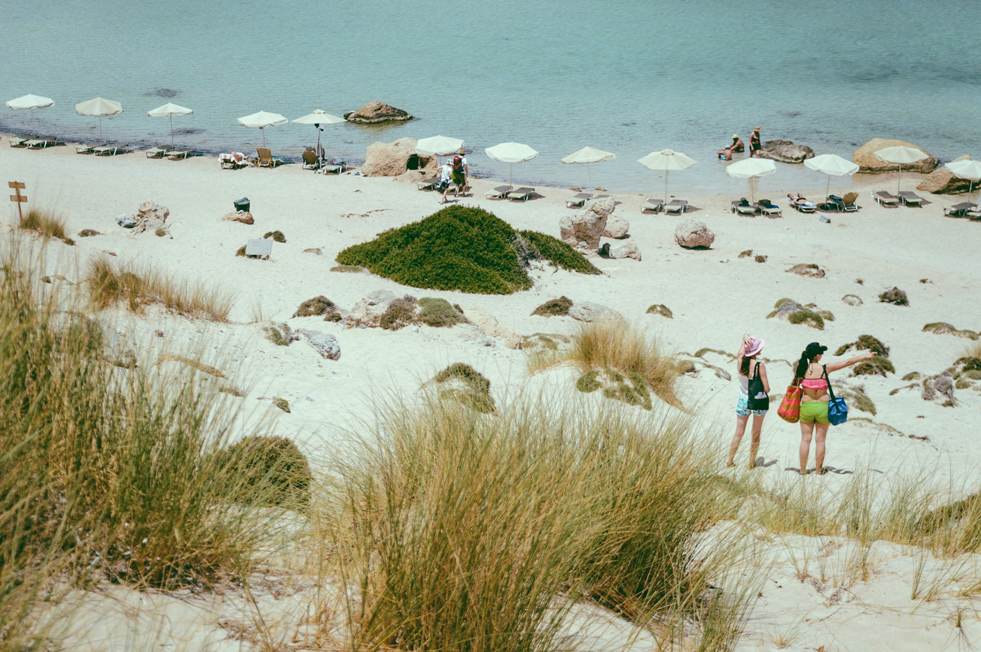 Tourists at Balos Beach in Chania, Crete, Greece