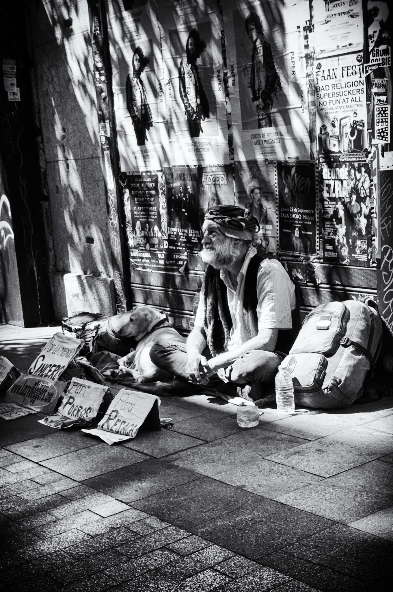 Homeless person in Madrid, Spain