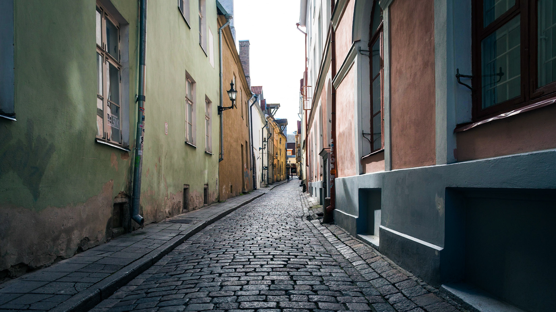 Picturesque alleway in Old Tallinn in Estonia