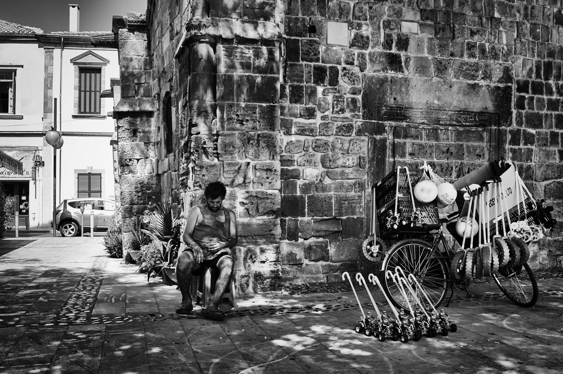 Toy seller in Faneromeni area in Old Nicosia, Cyprus