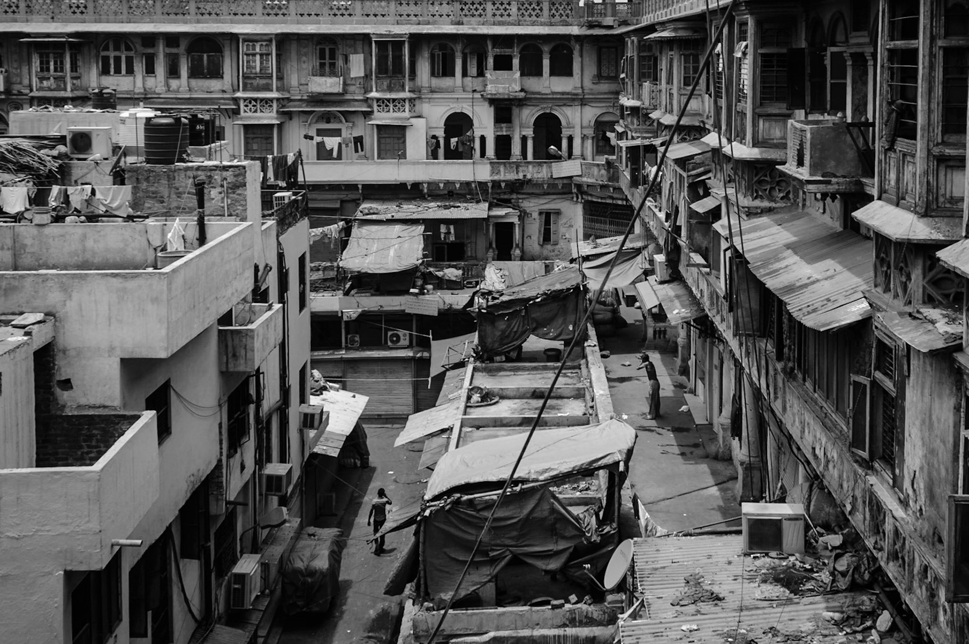This was shot from a high rise building in the Old Delhi area in India