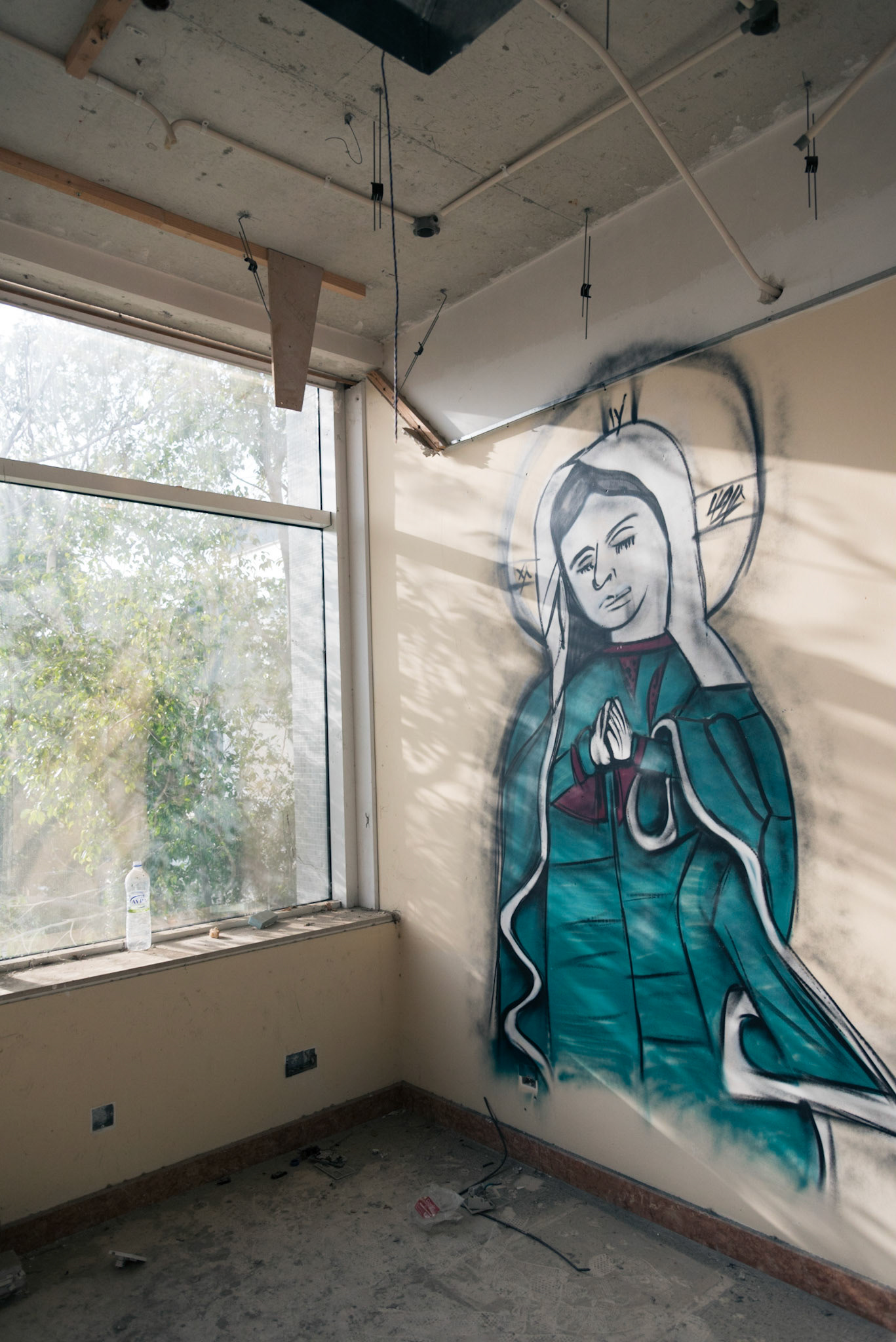 Street art in an abandoned hotel in Nicosia, Cyprus