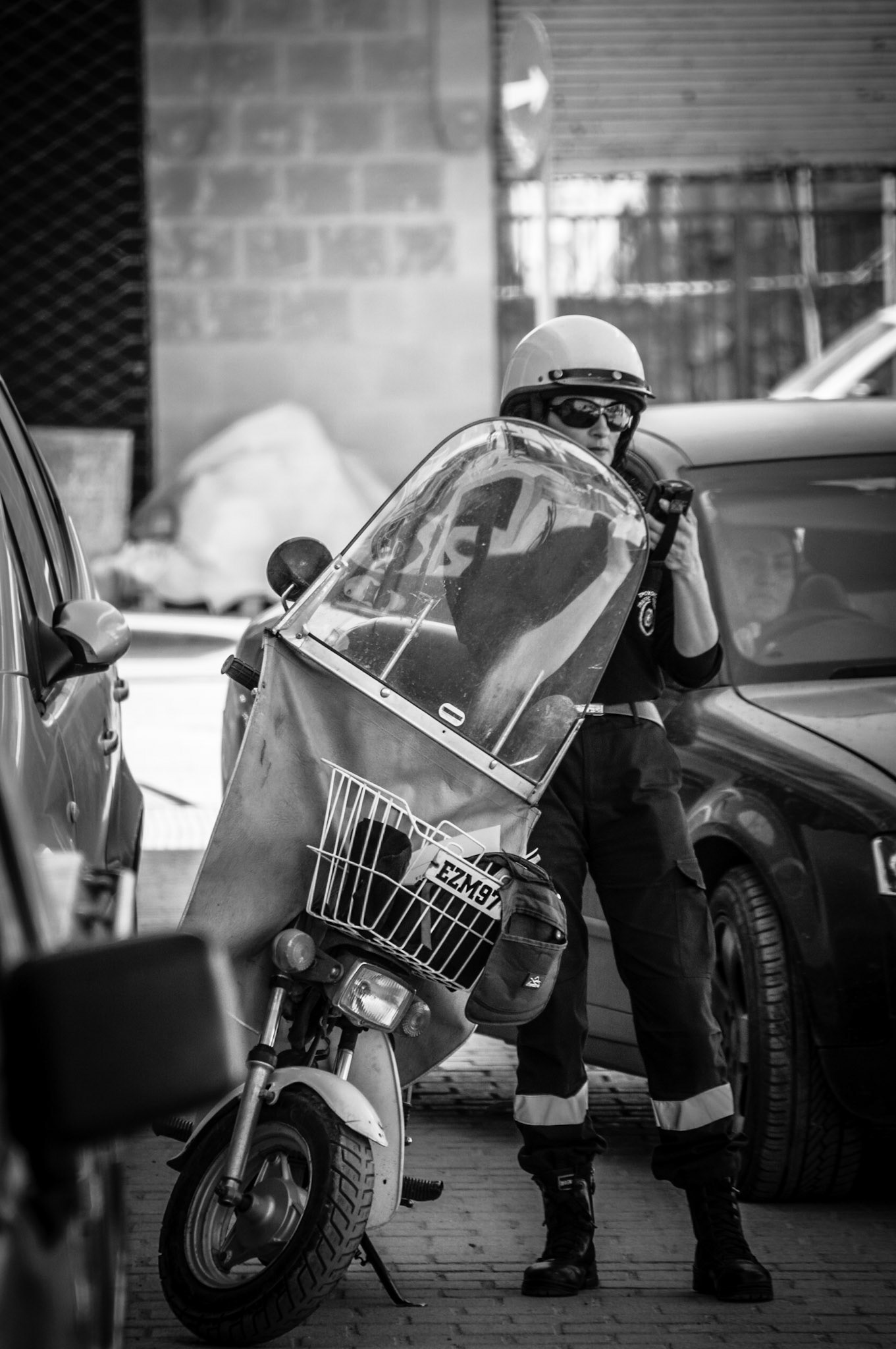 Traffic policewoman in Old Nicosia, Cyprus