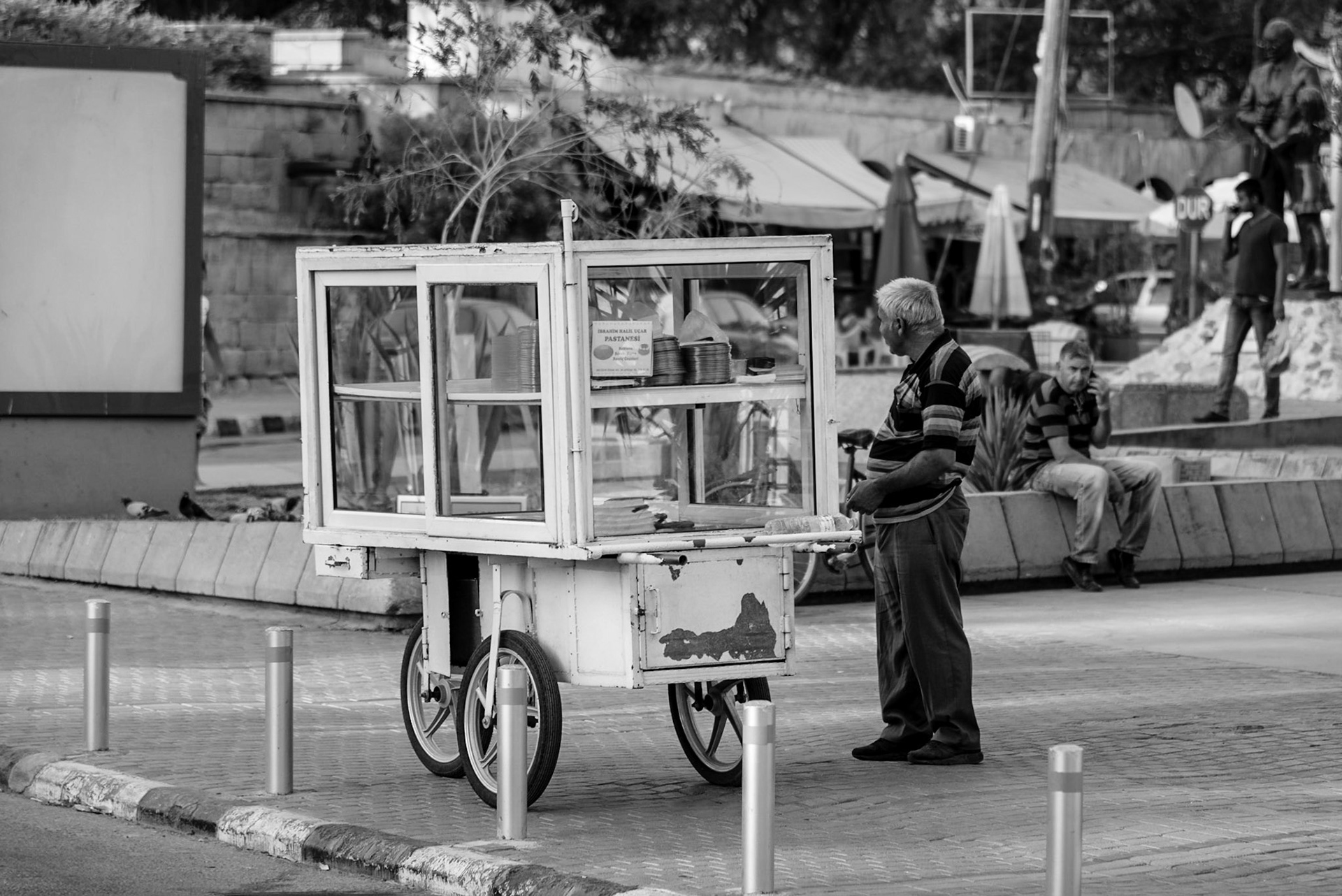 Old man selling sweets in Occupied Nicosia, Cyprus