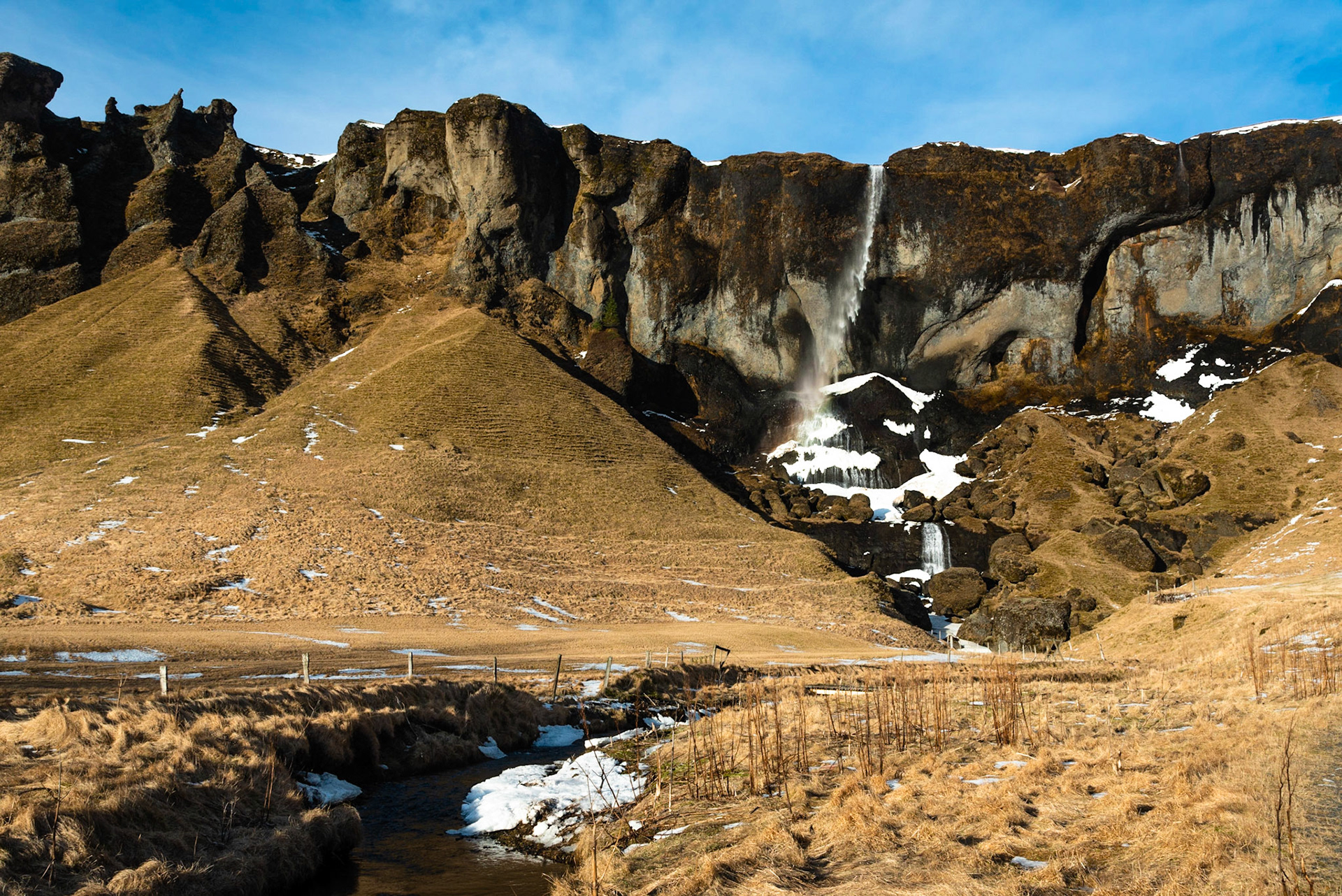 Foss a Sidu (Waterfall at Sida) is a farm right on the Ring Road in Iceland in the Southern Region.