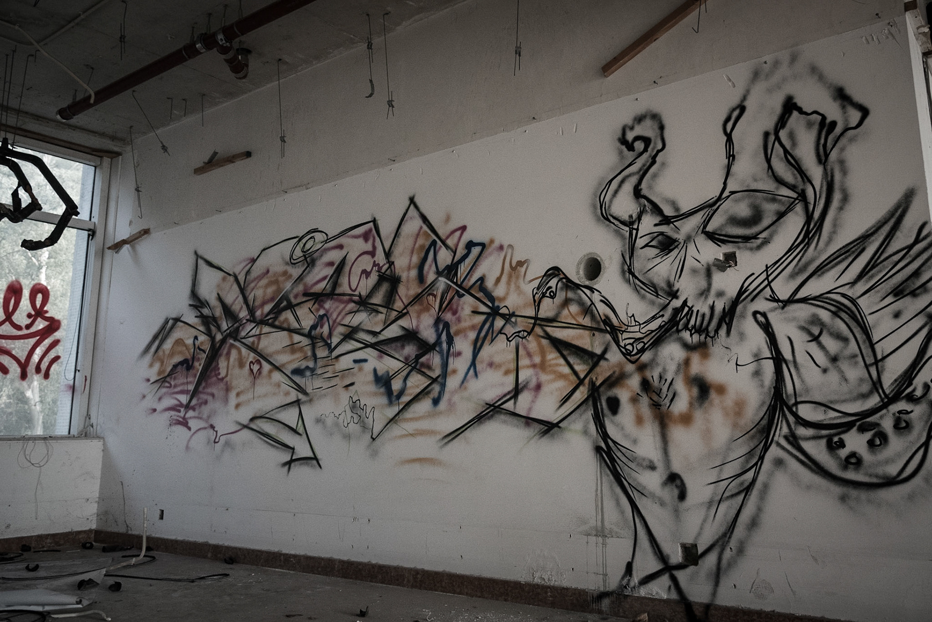 Street art in an abandoned hotel in Nicosia, Cyprus