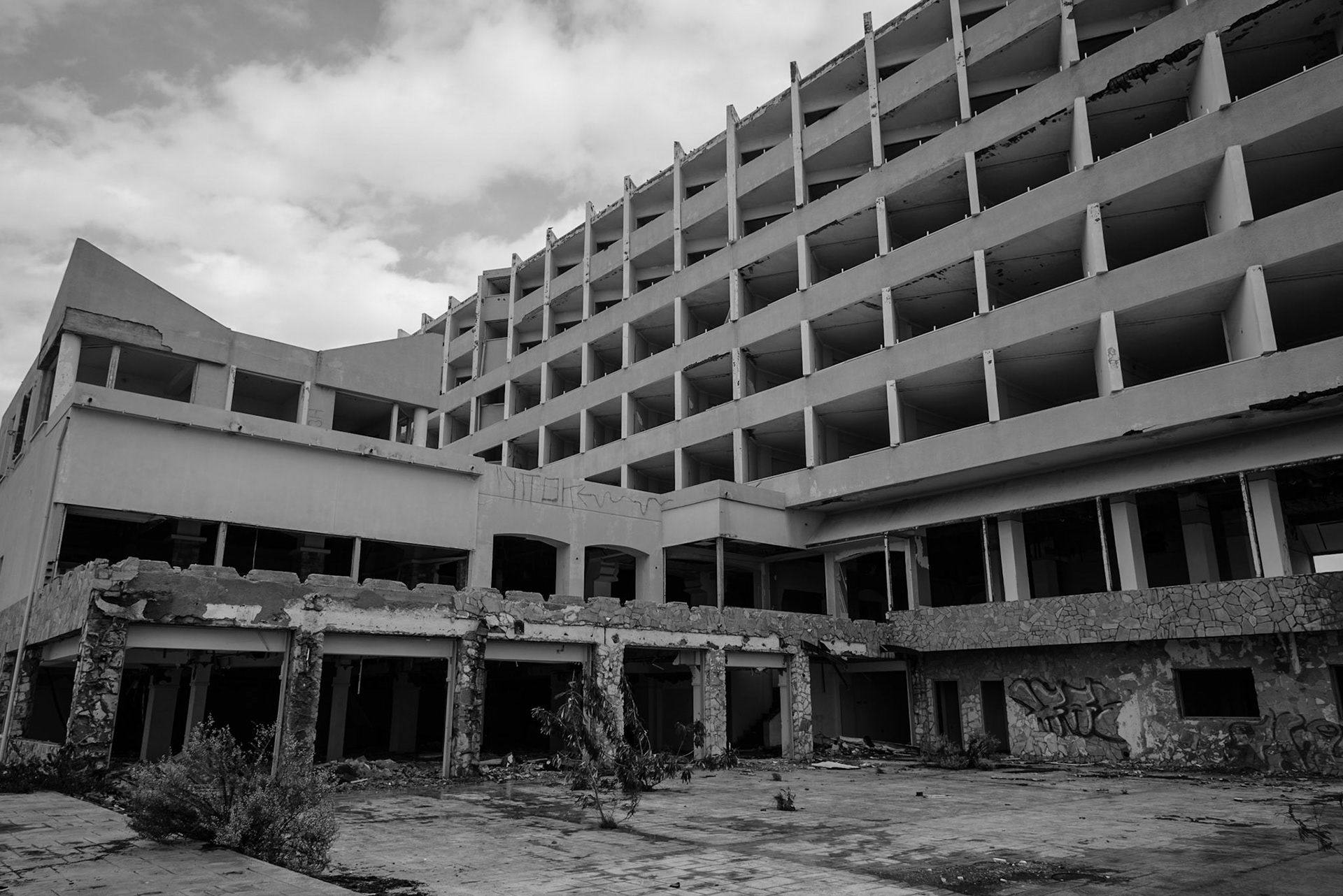 Urban exploration in an abandoned hotel in Larnaca, Cyprus