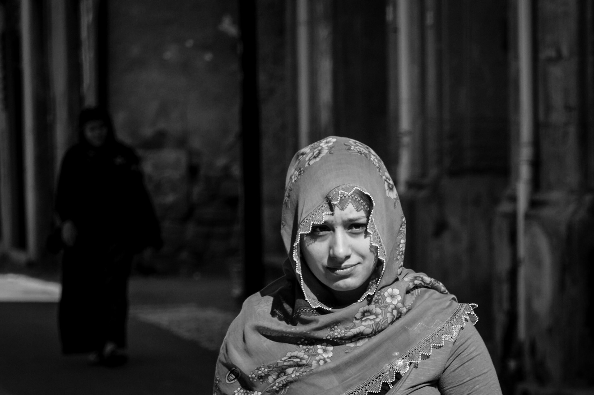 Woman with headscarf in Occupied Nicosia, Cyprus