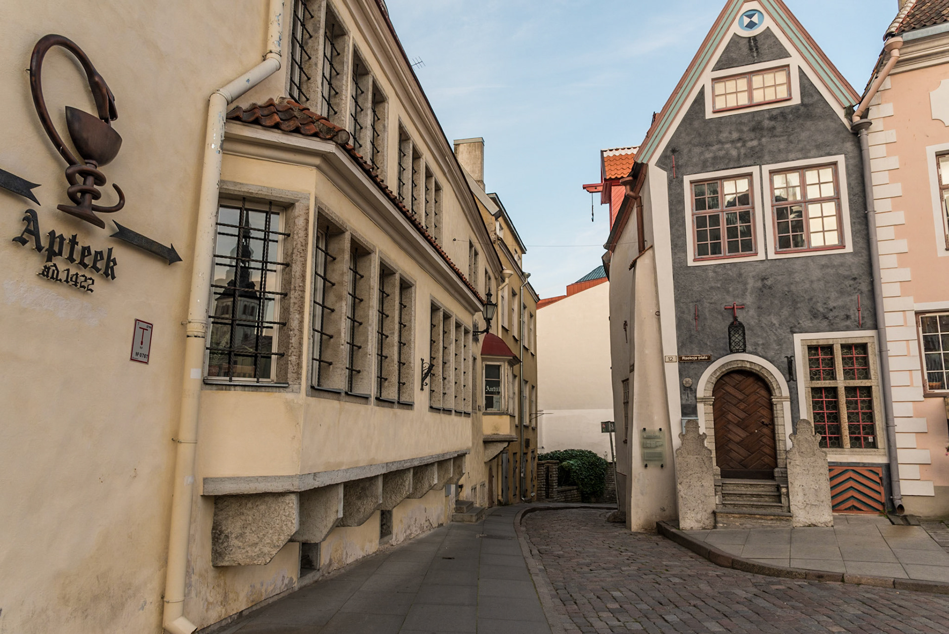 Picturesque alleway in Old Tallinn in Estonia