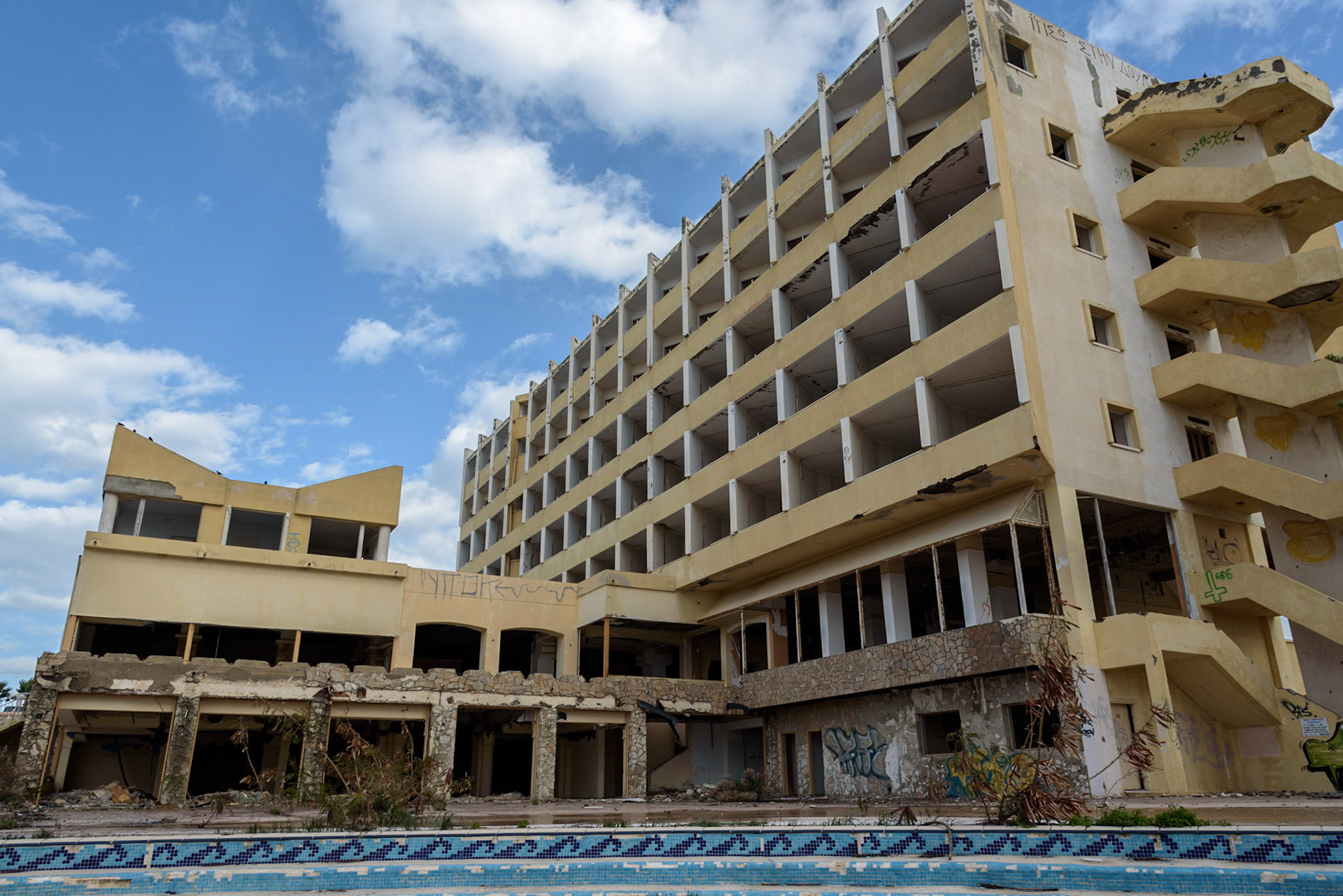 Urban exploration in an abandoned hotel in Larnaca, Cyprus