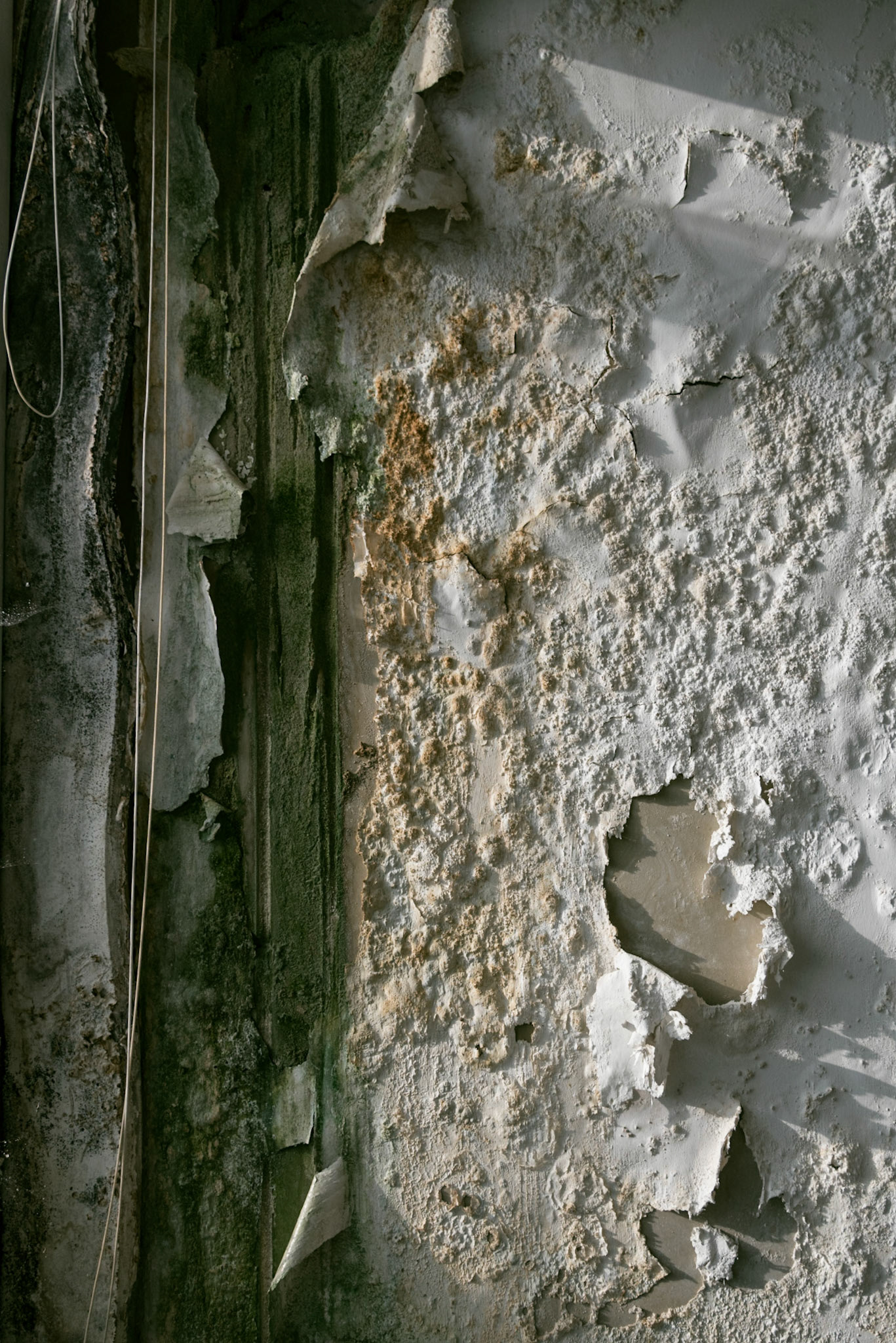 A destroyed wall in the abandoned hotel in Nicosia, Cyprus