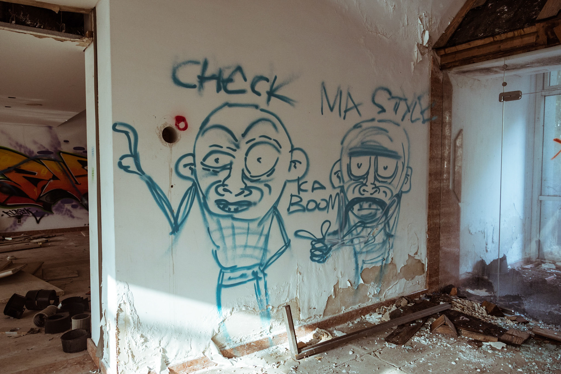 Street art in an abandoned hotel in Nicosia, Cyprus