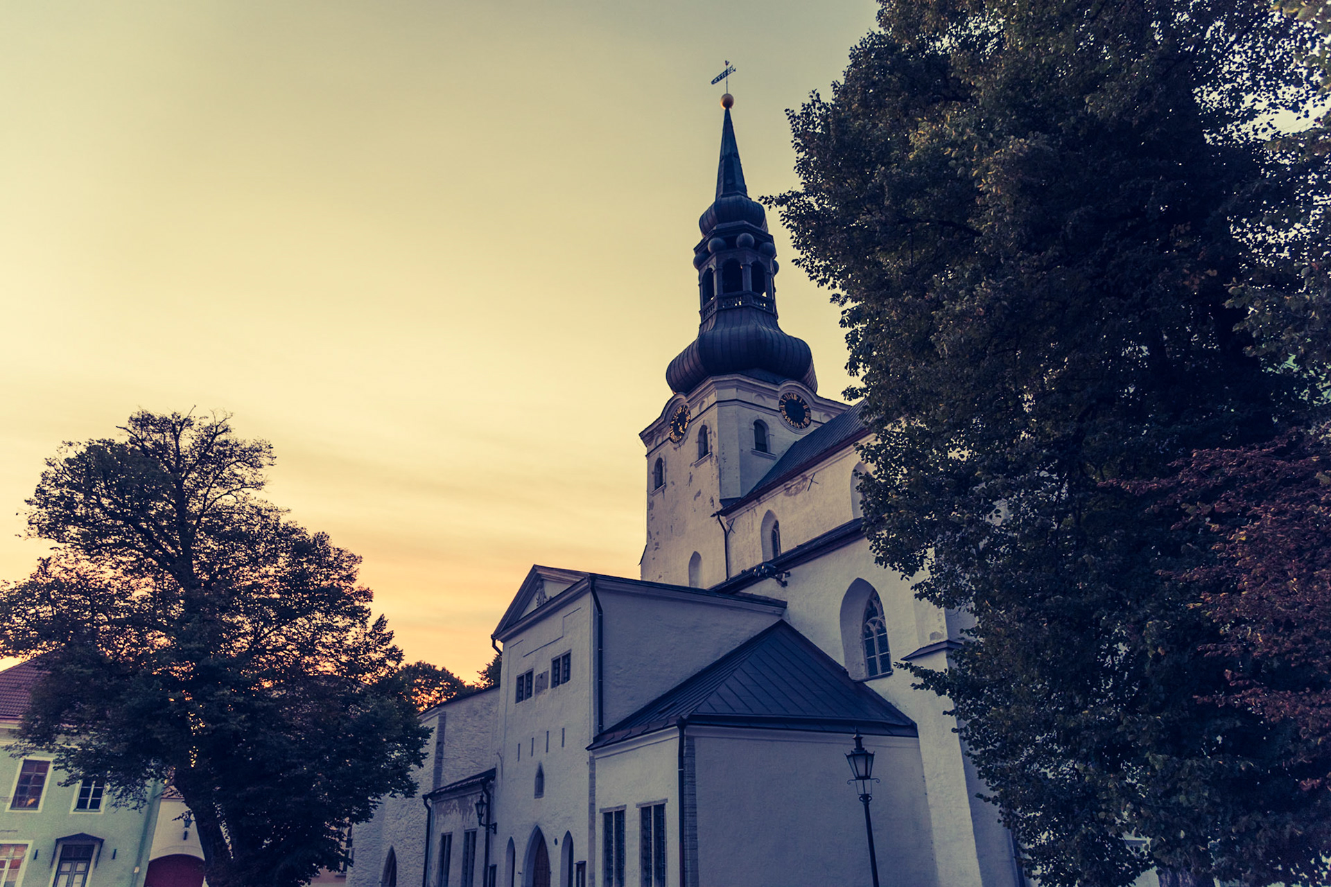 St. Mary's Cathedral in Tallinn, Estonia during sunset