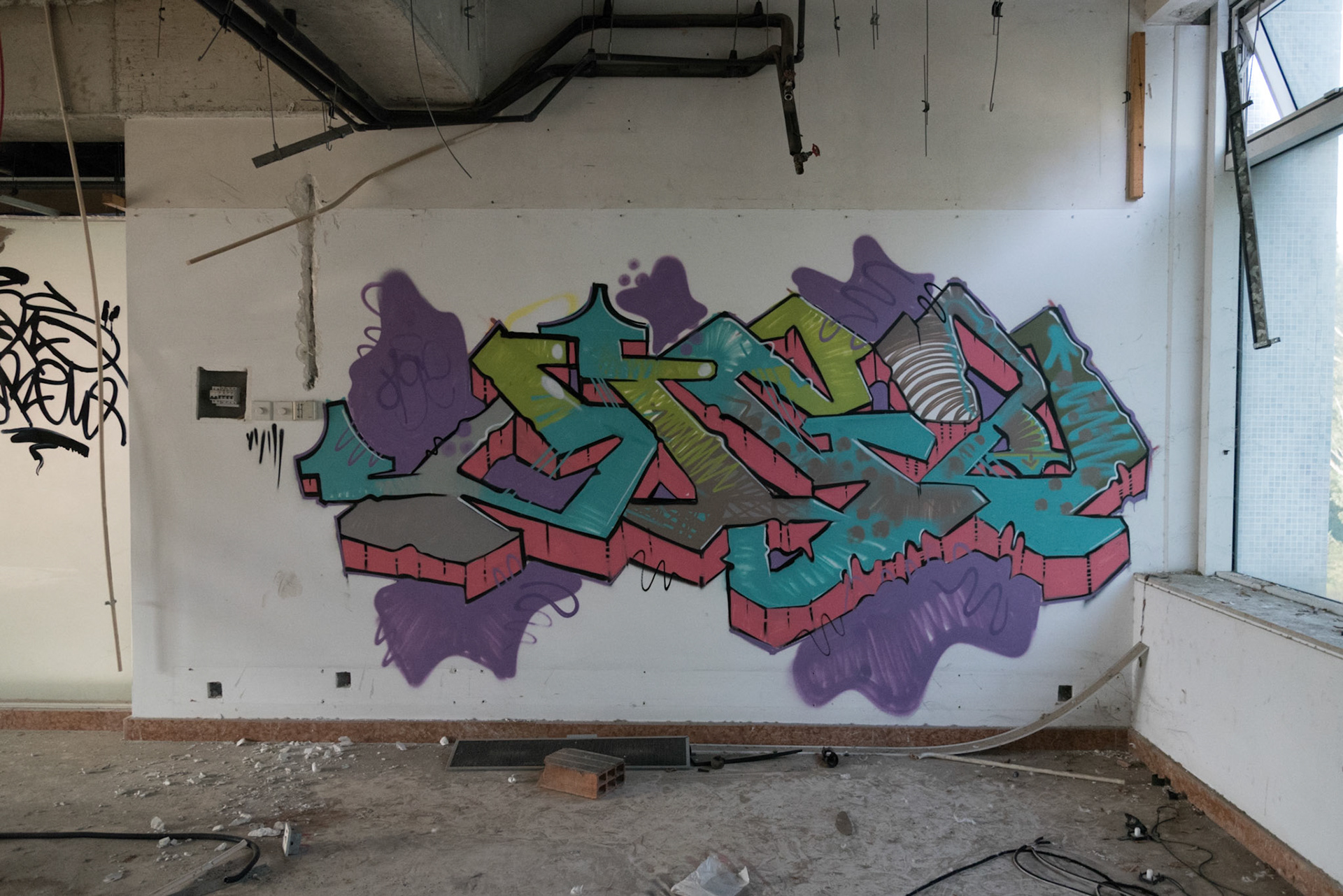 Street art in an abandoned hotel in Nicosia, Cyprus