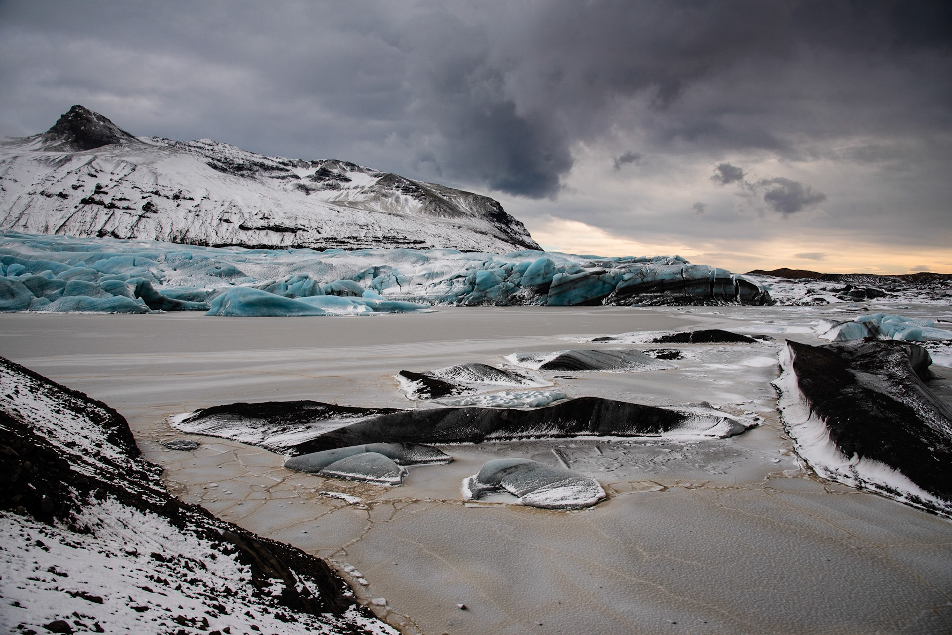 Svinafell Glacier is part of Skaftafell in the Vatnajokull National Park in Iceland