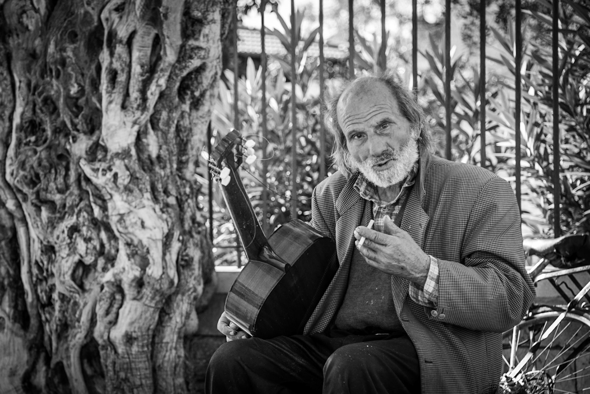 Old lady reading the newspaper at the Munincipal Market in Limassol, Cyprus