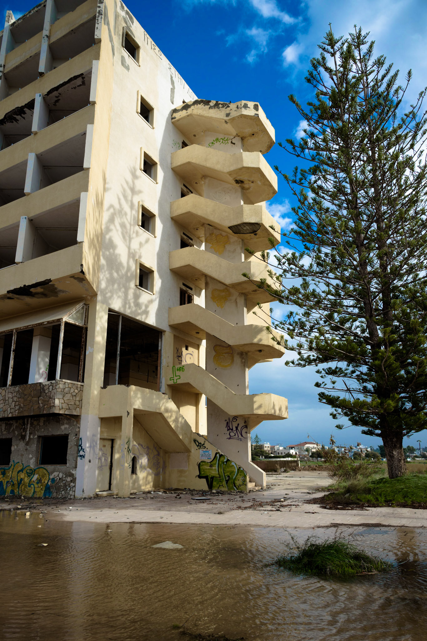 Urban exploration in an abandoned hotel in Larnaca, Cyprus