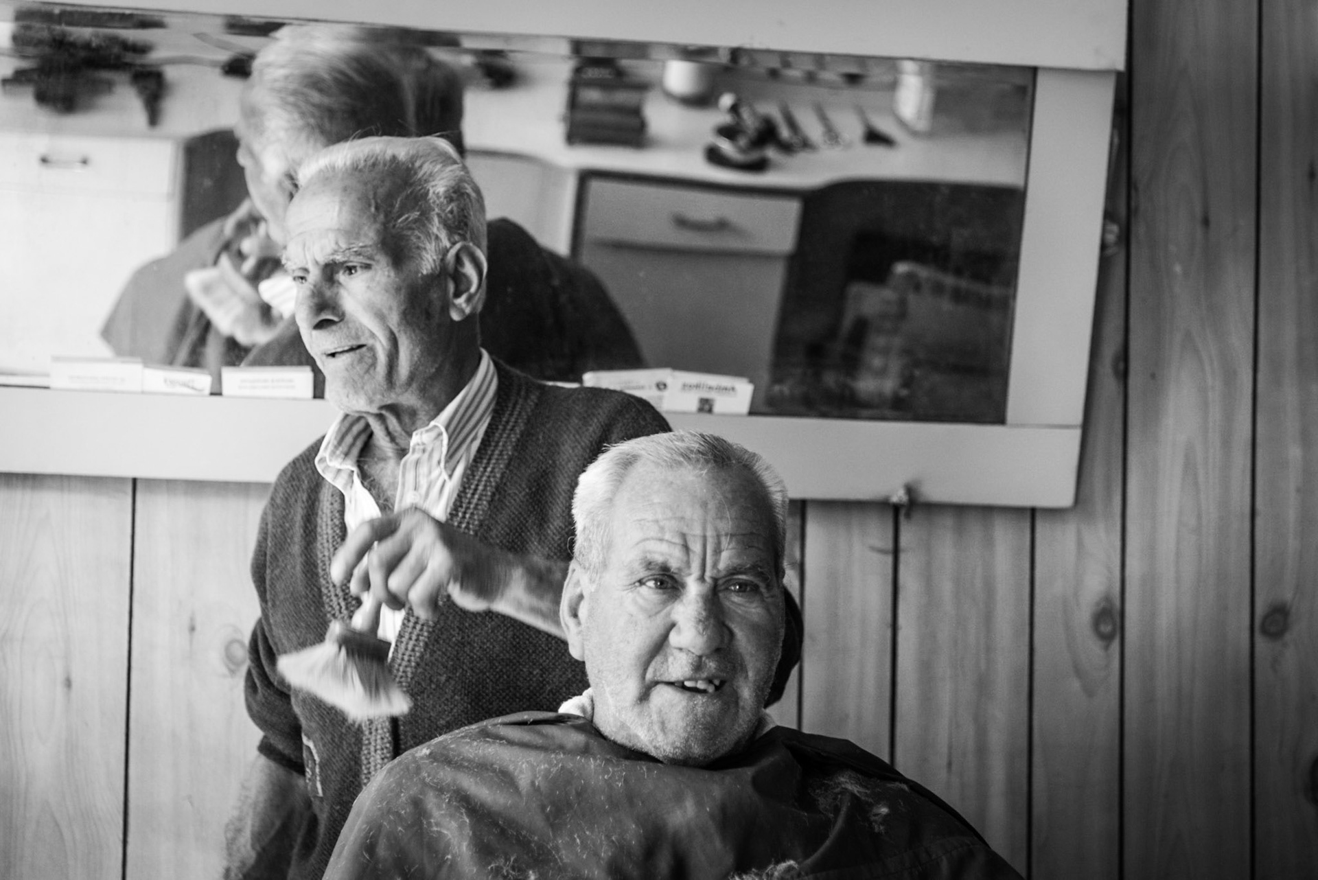 Inside a small old barber shop in Limassol, Cyprus