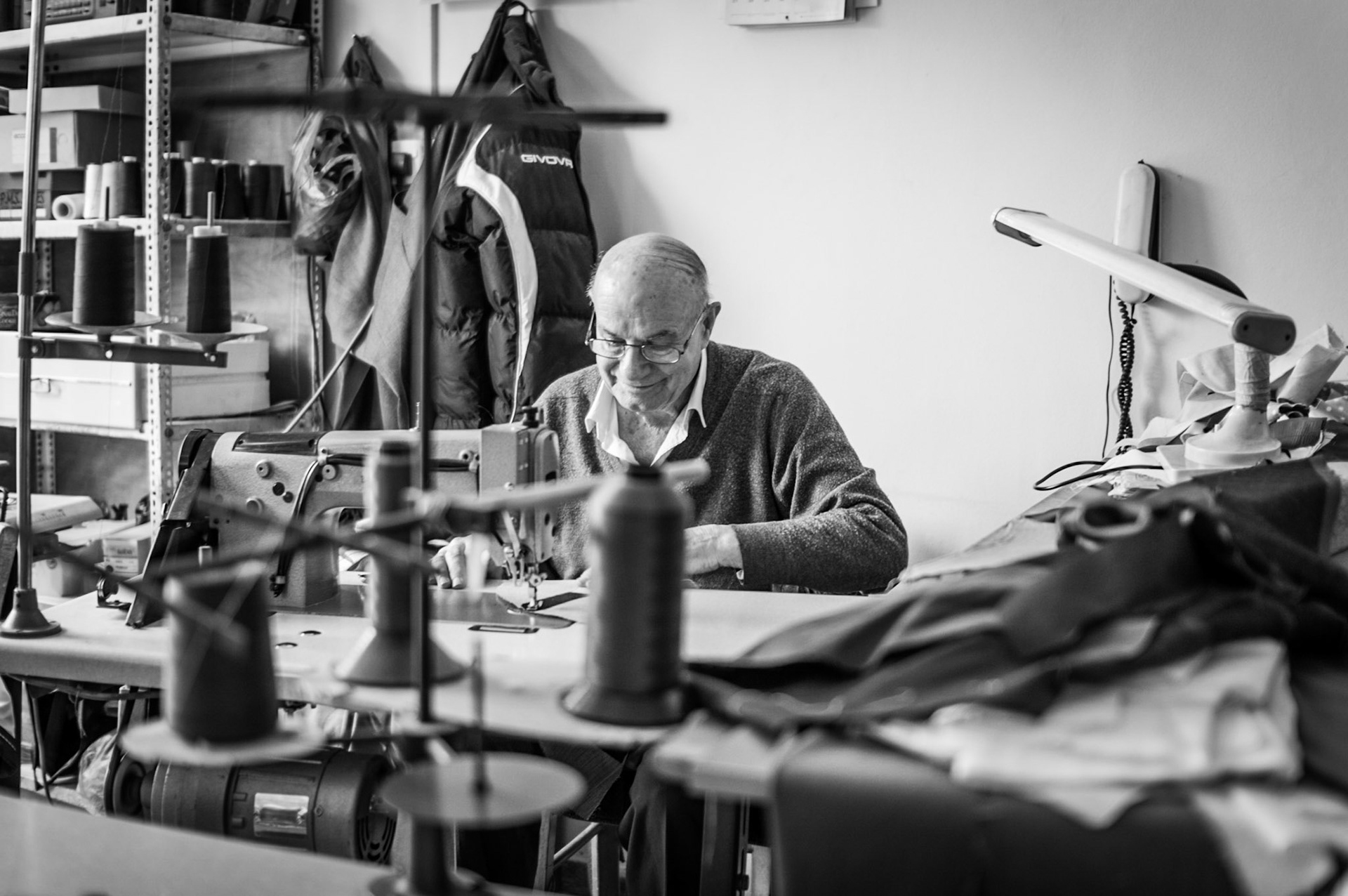 A tailor working in his shop in Old Nicosia Cyprus
