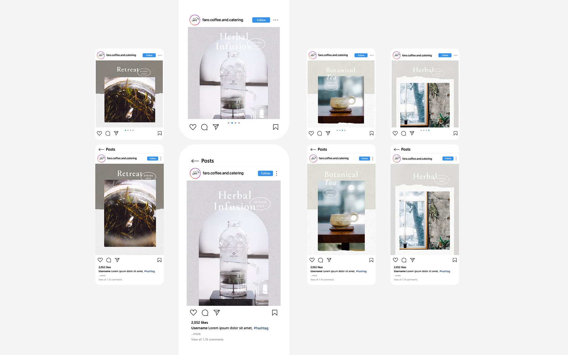 Instagram ポスト(post)写真4種それぞれサイズ違いを制作。撮影、デザイン 菅原 鉄博 stilllife