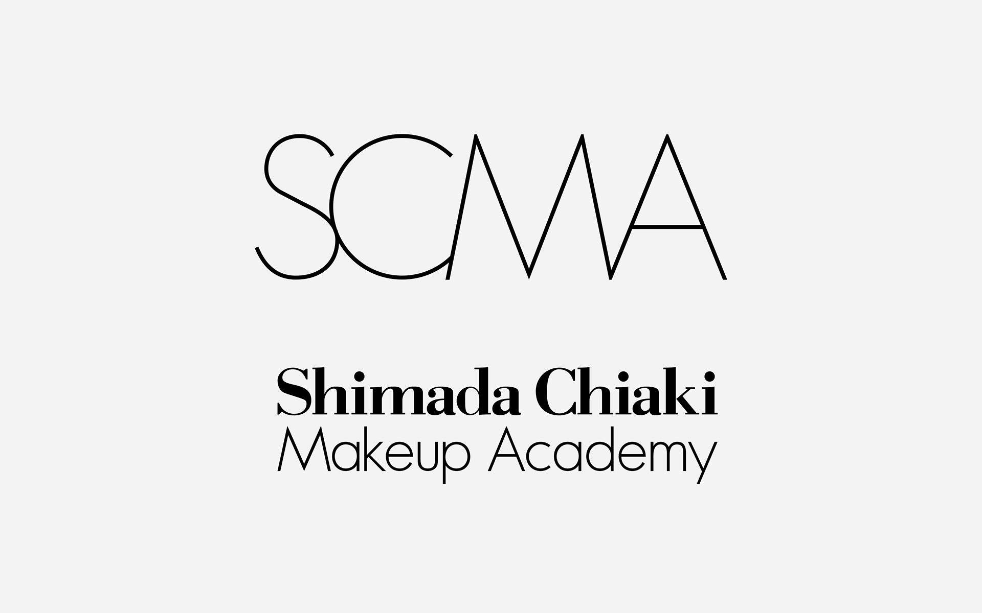 「嶋田ちあきメイクアップアカデミー」ロゴ バリエーション(英語)。デザイン 菅原 鉄博 stilllife