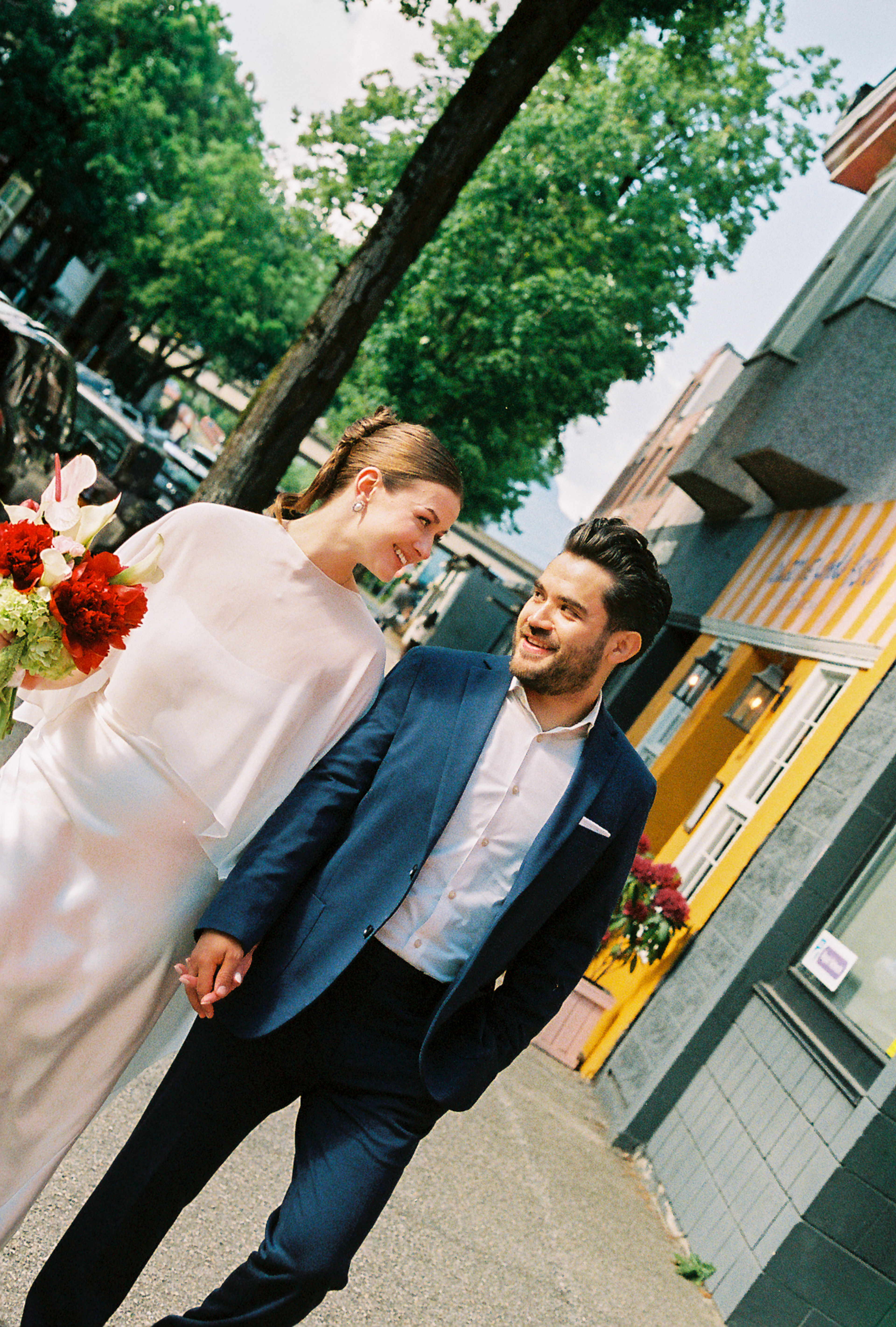 S+C's portraits after their civil ceremony captured on film in Vancouver BC
