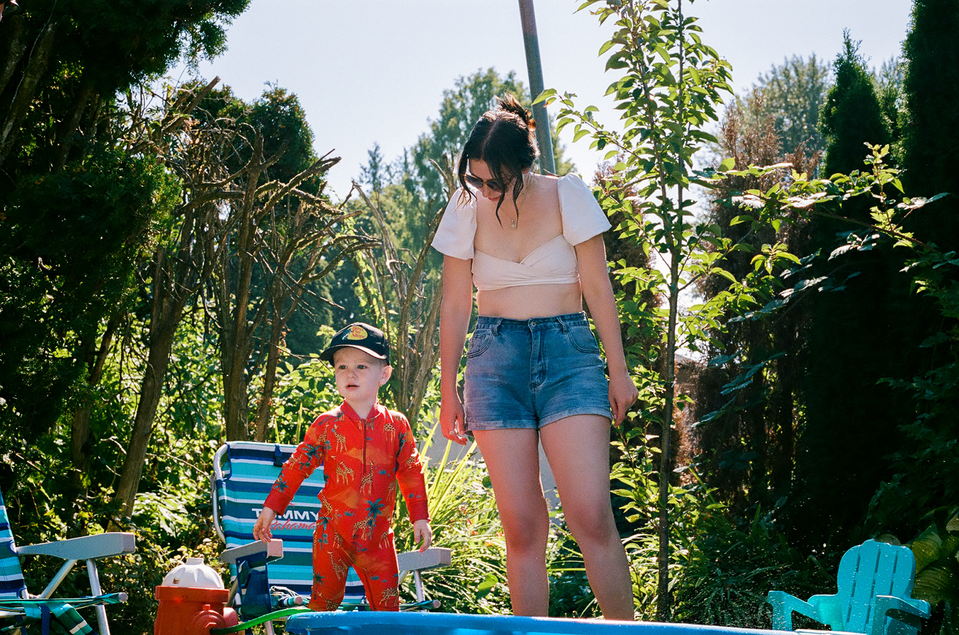 Port Moody family photography backyard session on 35mm film