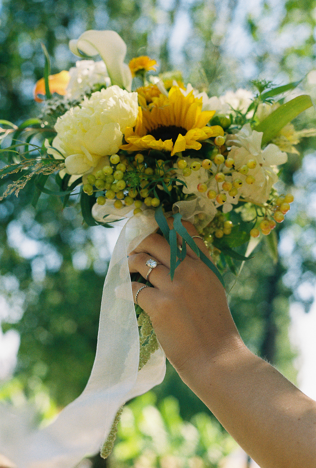 Bouquet by the Wild Bunch for a Vancouver Yaletown wedding captured on 35mm film