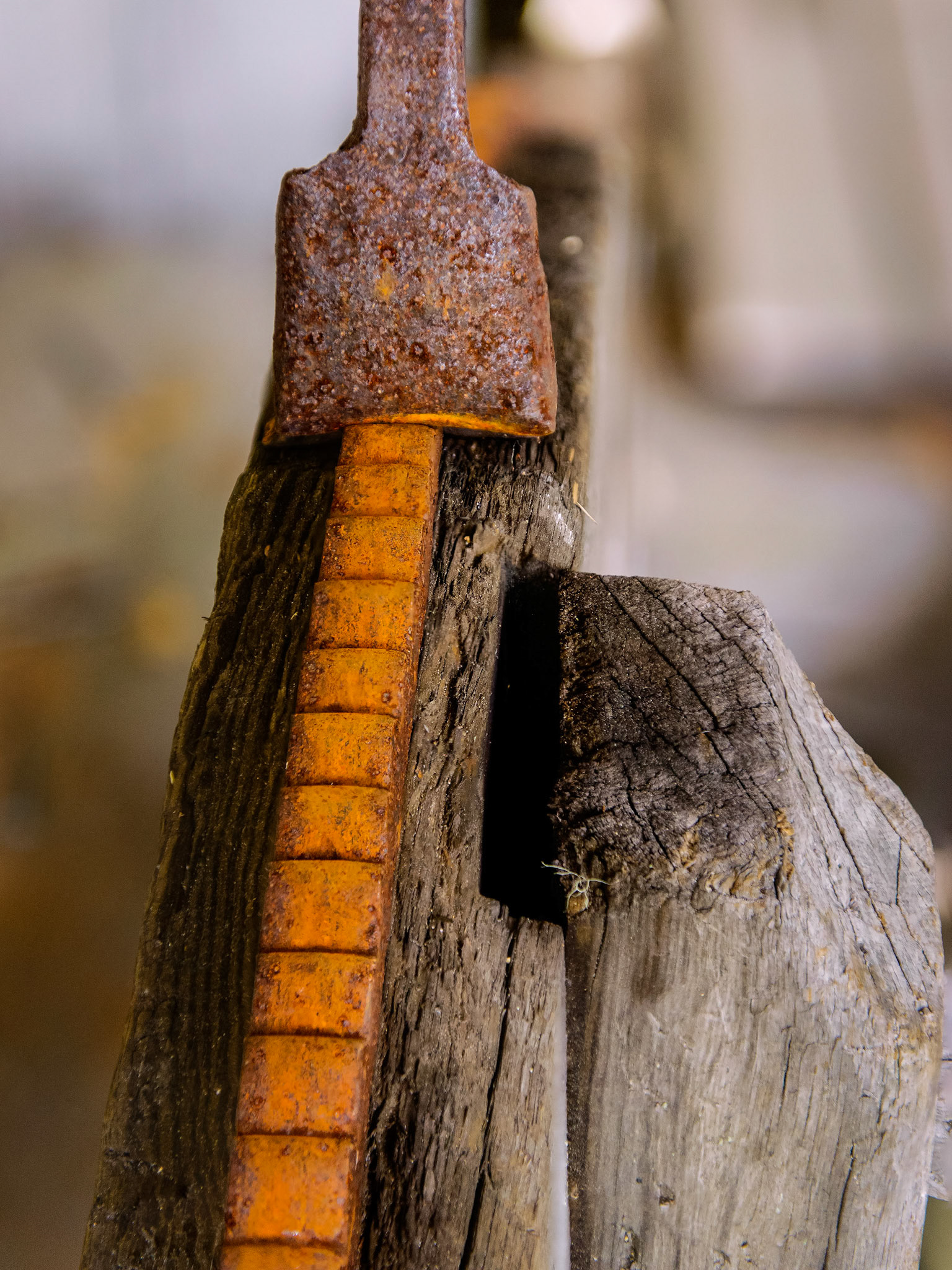 Frammatningen till såg som hoppar ett hack per sågcykel