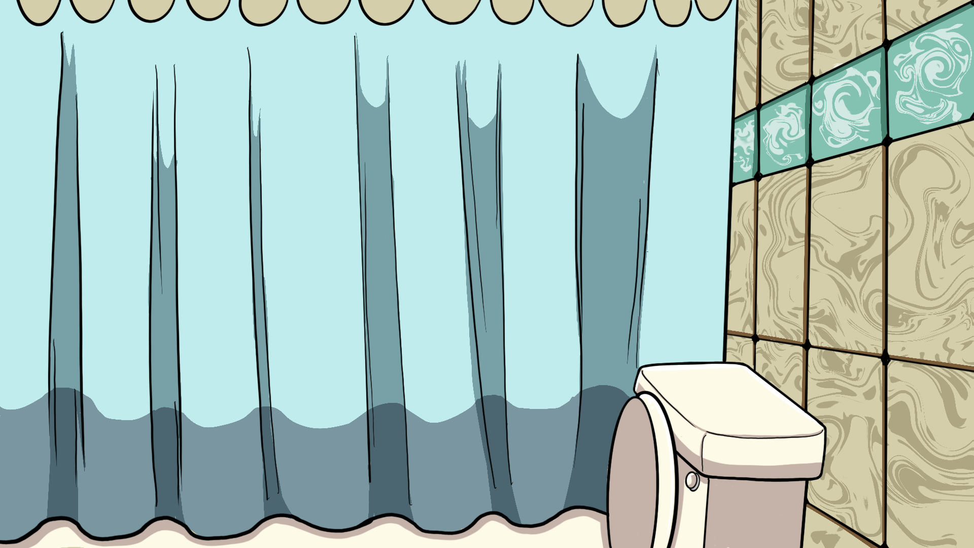 Santa's Bad Christmas Bathroom Background