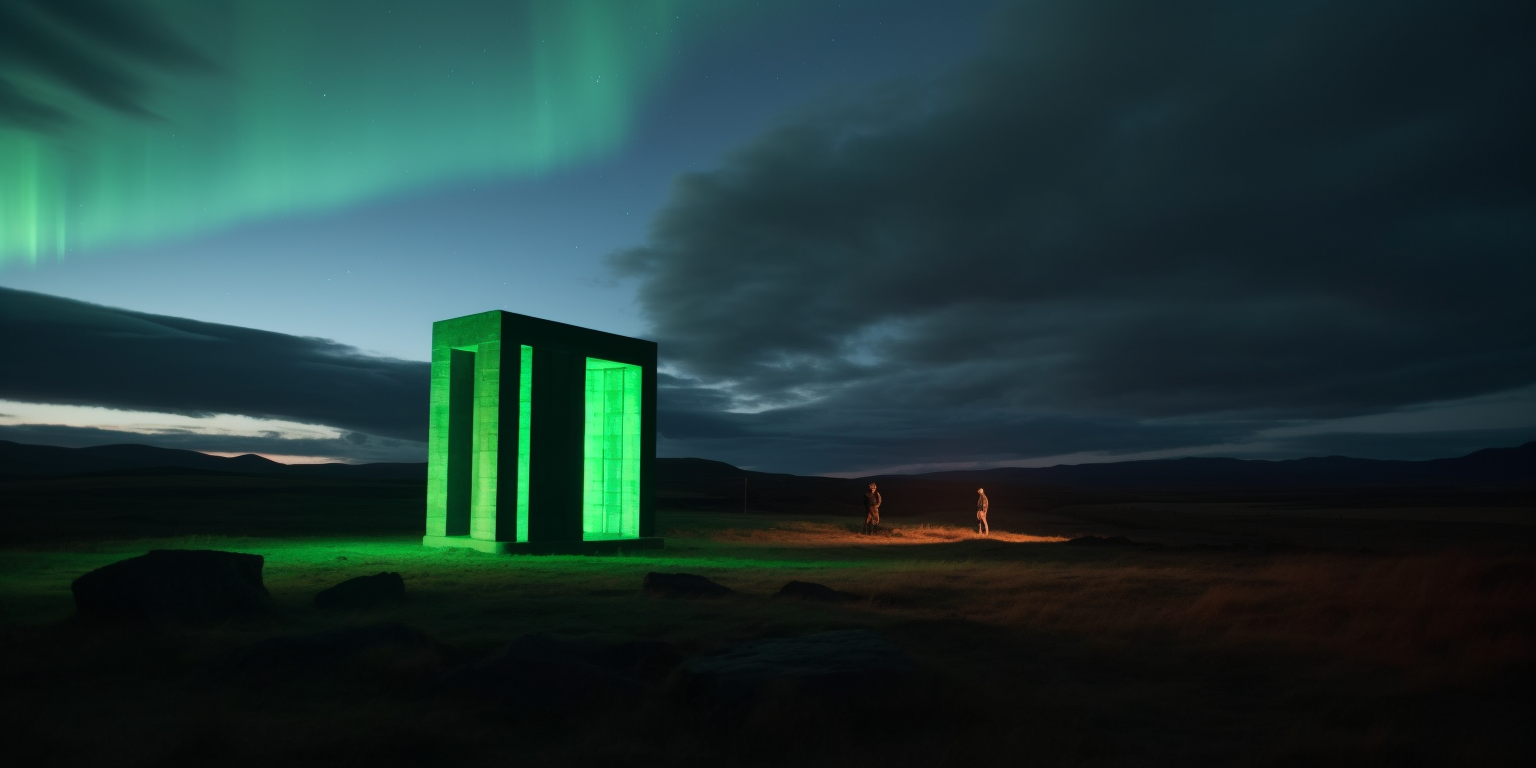 Found photograph of the first Runente portal.