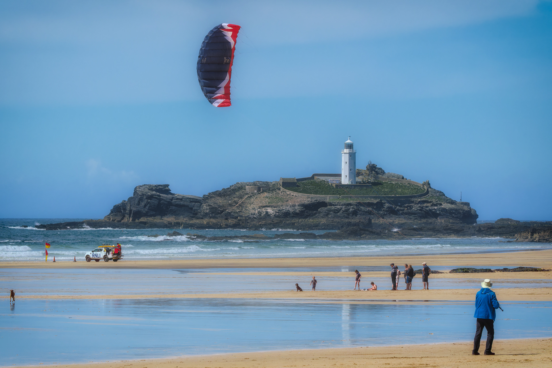 Looking towards Godrevy Lighthouse. Gwithian Beach, Hayle. 19.05.2022
