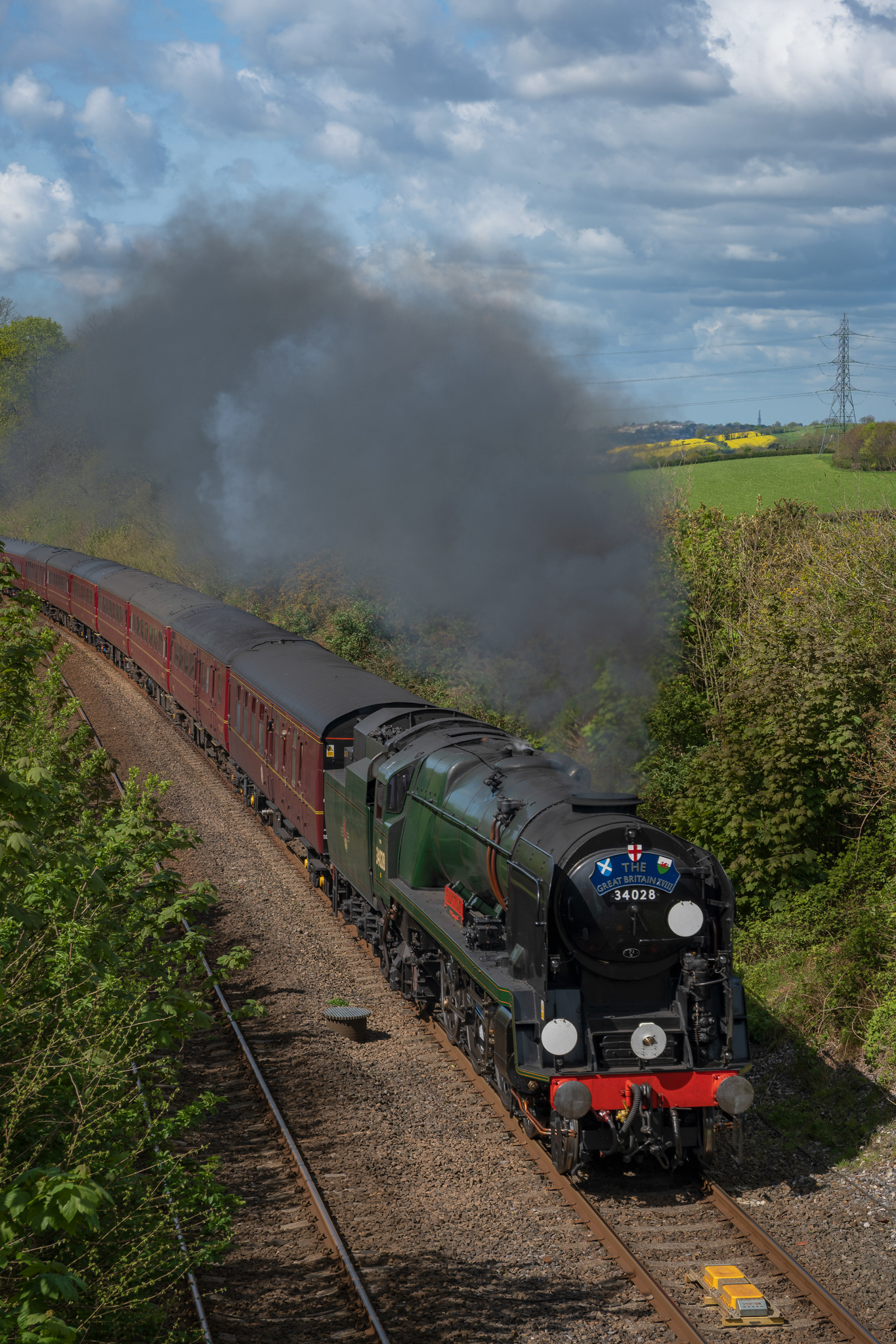 '34028 Eddystone'. Hemerdon, Plymouth. 19.04.2026