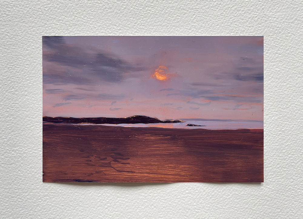 « Marine », huile sur cuivre, 10x15 cm