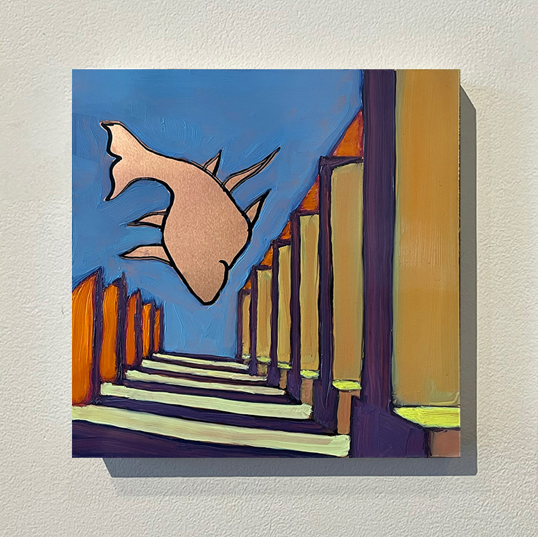 « Phénomènes », huile sur cuivre, 13x13 cm