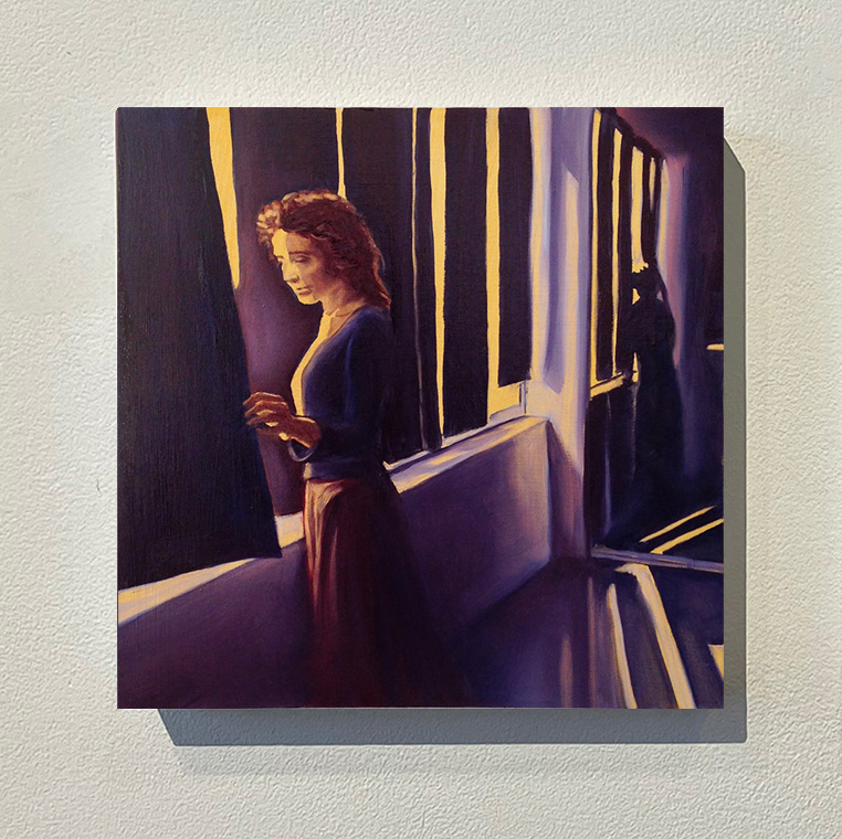 « Inside-outside », huile sur bois, 30x30 cm