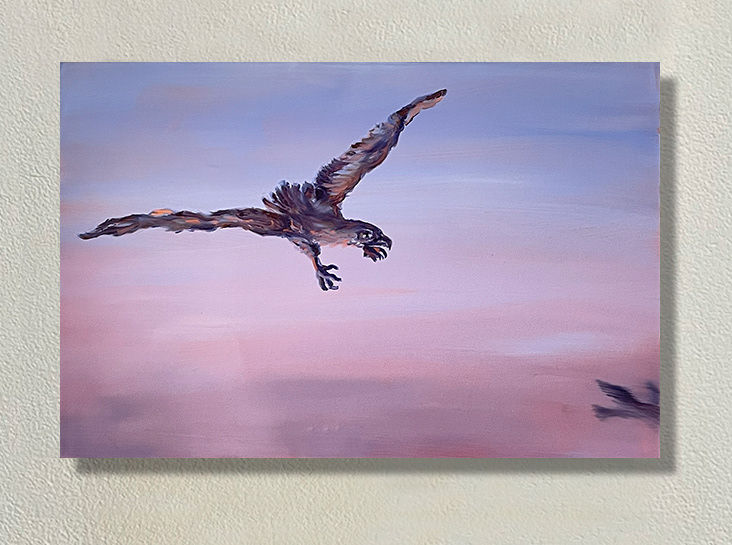 "Sortir du cadre", huile sur cuivre, 20X30 cm