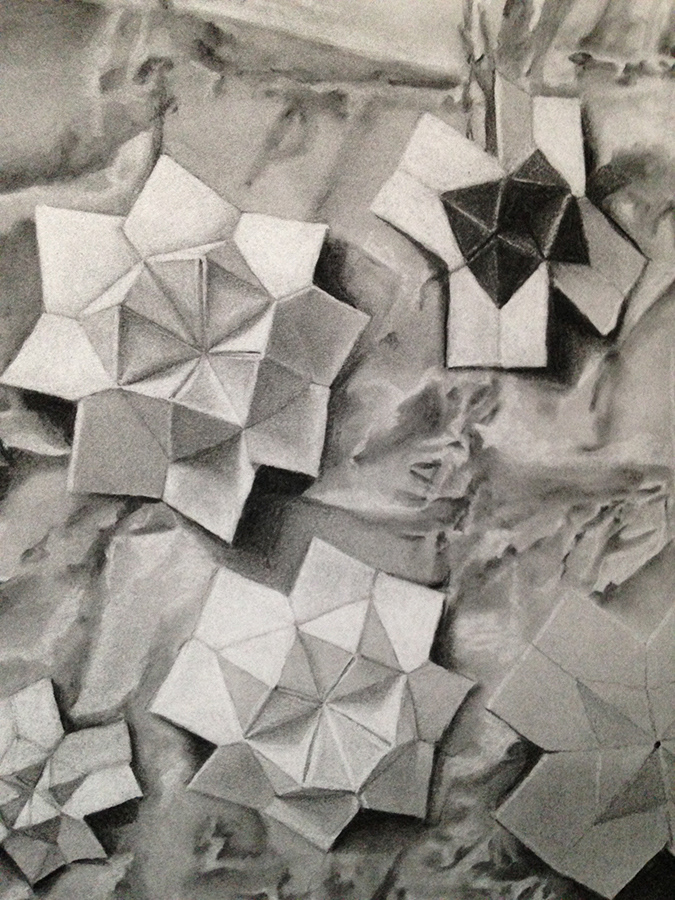 "Oxymores", fusain sur papier, 50x80 cm, détail