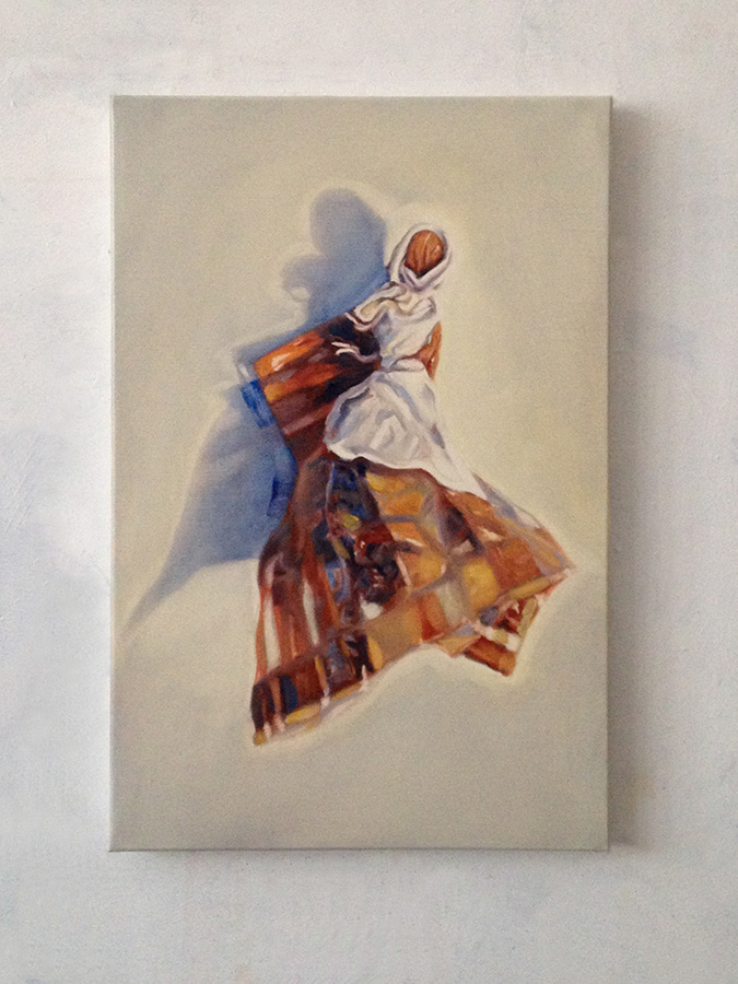"Poupée-chiffon", huile sur toile, 41x27 cm