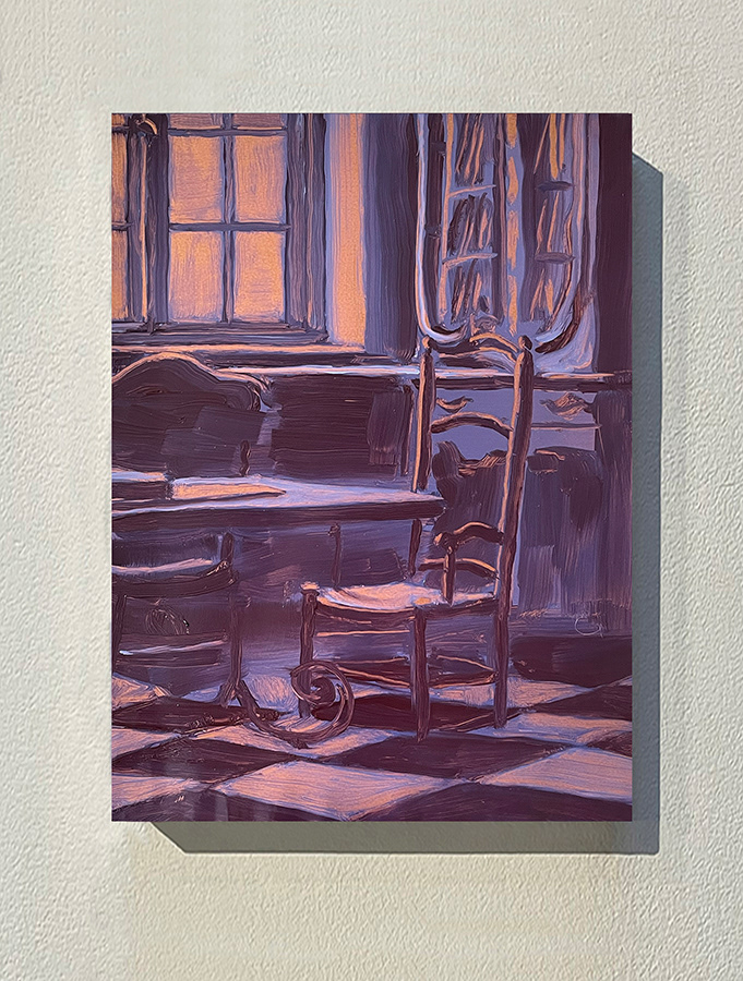 « Chez Elsa et Louis », huile sur cuivre, 20x15 cm