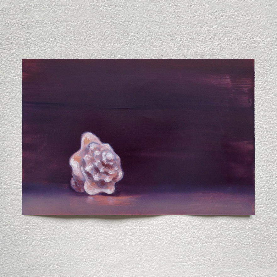"Coquillage", série, III, huile sur feuille de cuivre, 10 x 15 cm