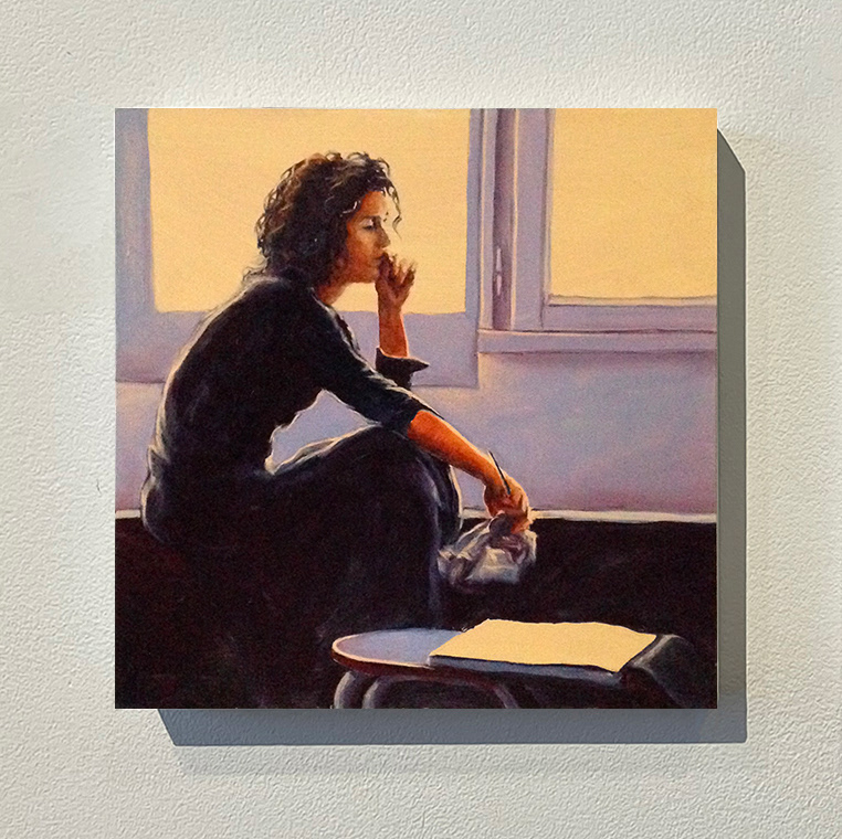 « Inside-outside », huile sur bois, 30x30 cm