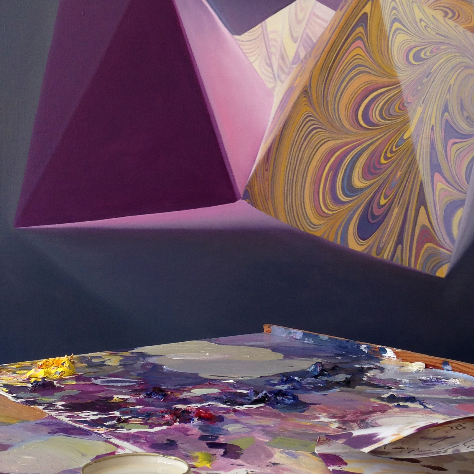"Oxymores", huile sur toile, 120 x 120 cm, 2025, détail