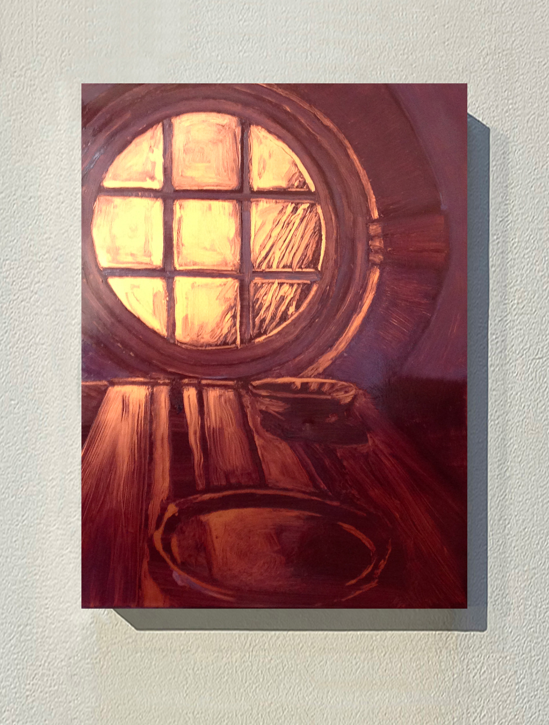 « Chez Elsa et Louis », huile sur cuivre, 20x15 cm