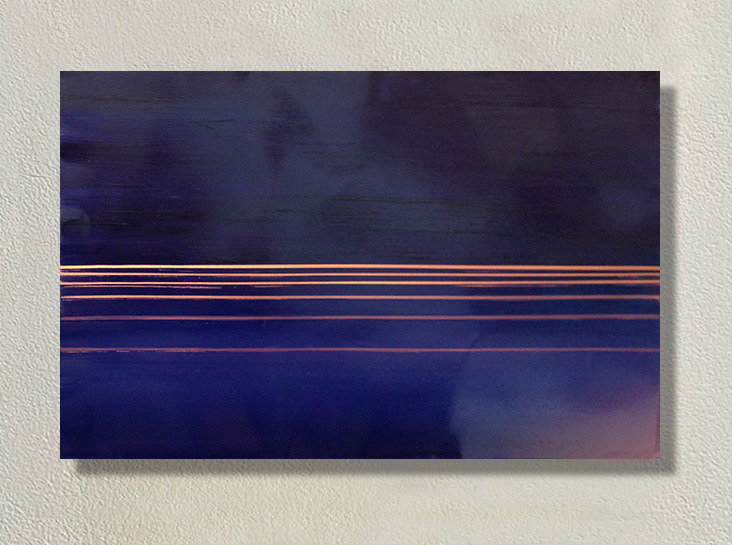 "Horizon n°2", huile sur cuivre, 20x30 cm