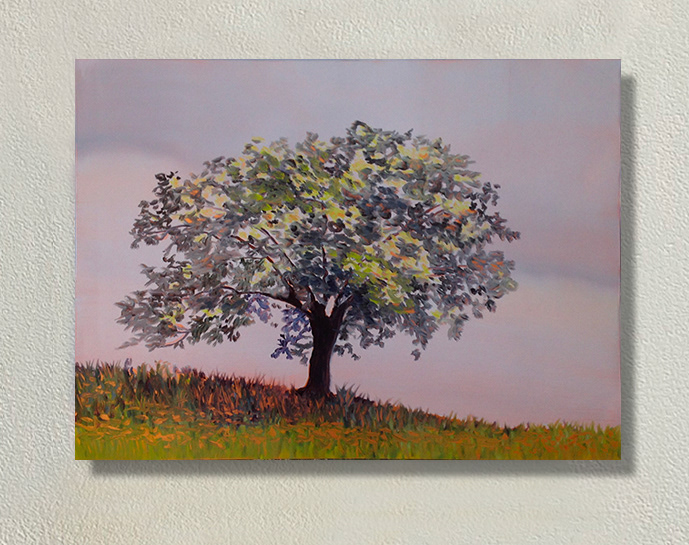 "Arbre n°2", huile sur cuivre, 20x30 cm