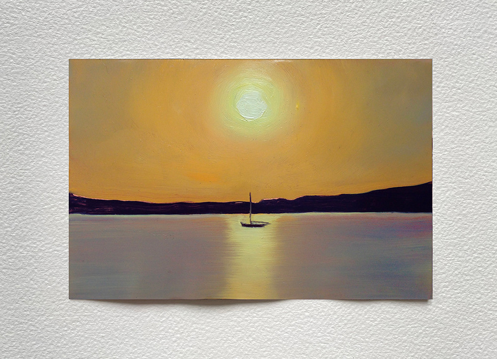 "Marine", huile sur cuivre, 10x15 cm