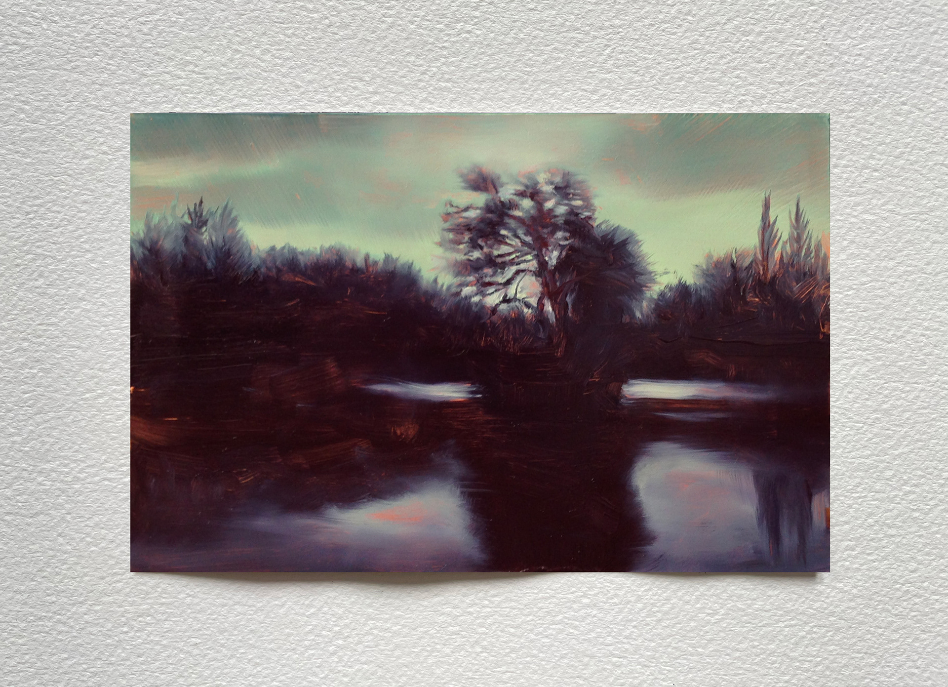 "Paysage I", huile sur cuivre, 10 x 15 cm