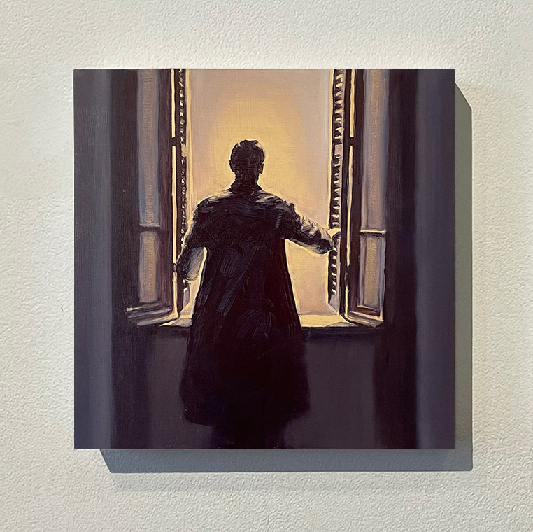 « Inside-outside », huile sur bois, 30x30 cm