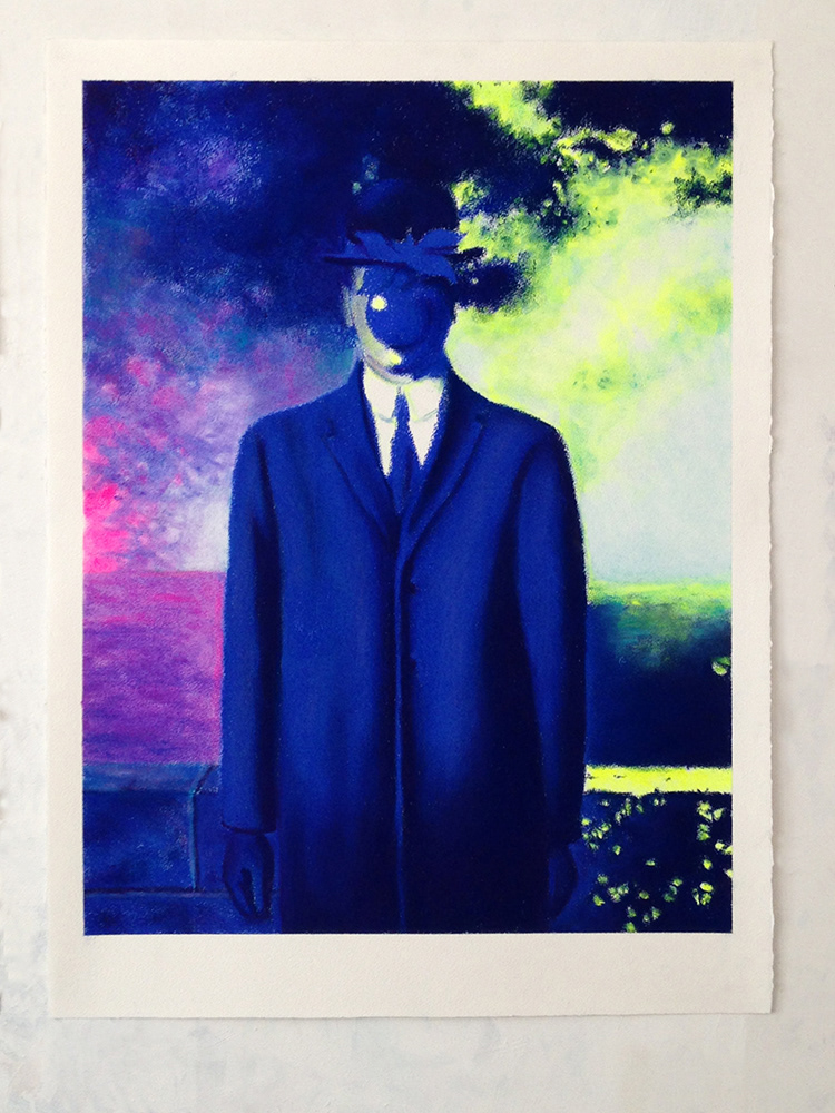 "Perturbations ou catastrophes annoncées", diptyque, II, pastels secs et pigments sur papier, 76 x 56 cm